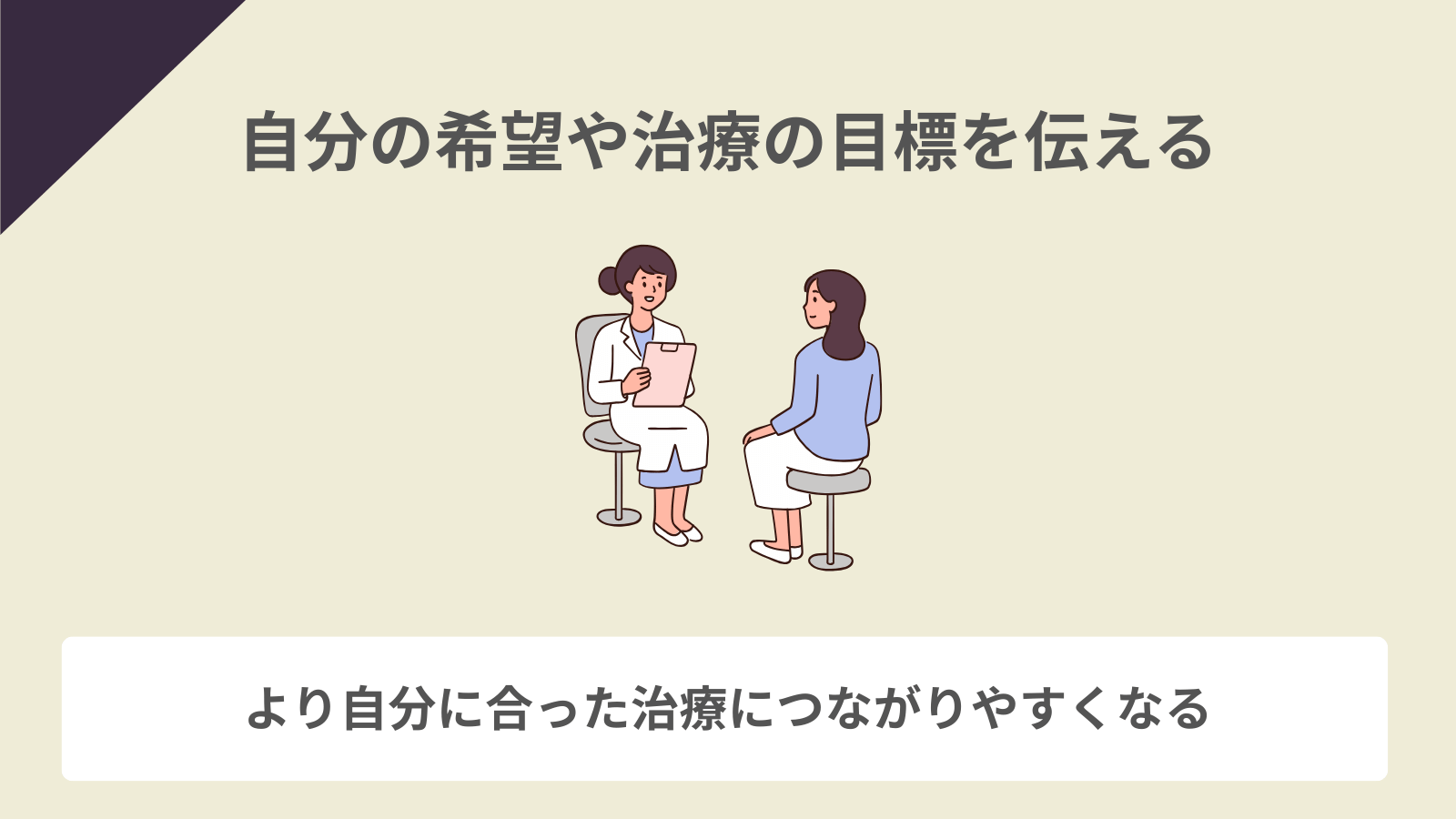 治療の目標や希望を伝える