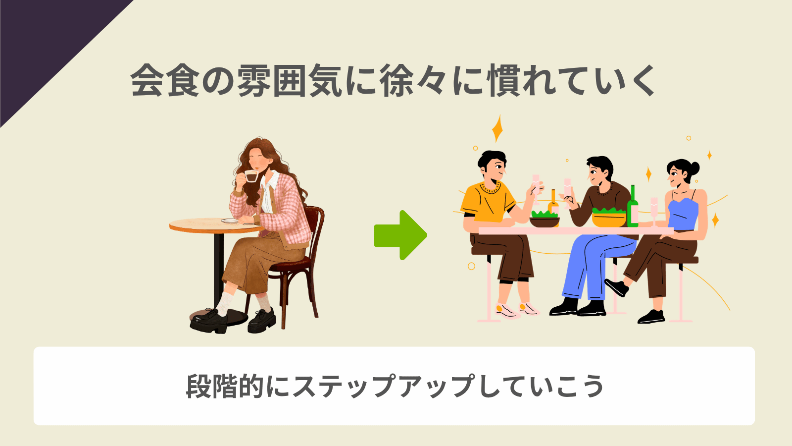 会食の雰囲気に慣れていく