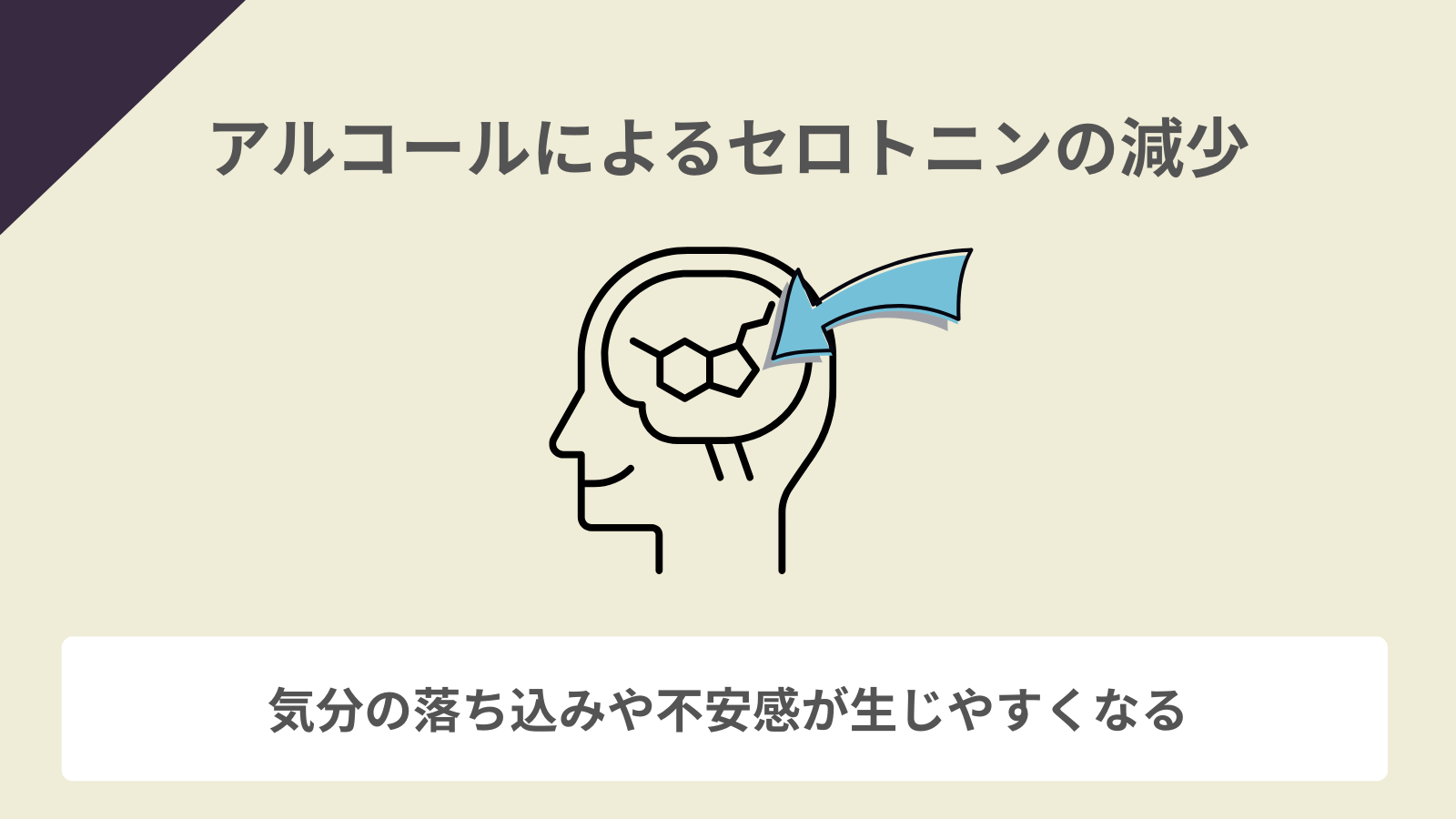 アルコールによるセロトニンの減少