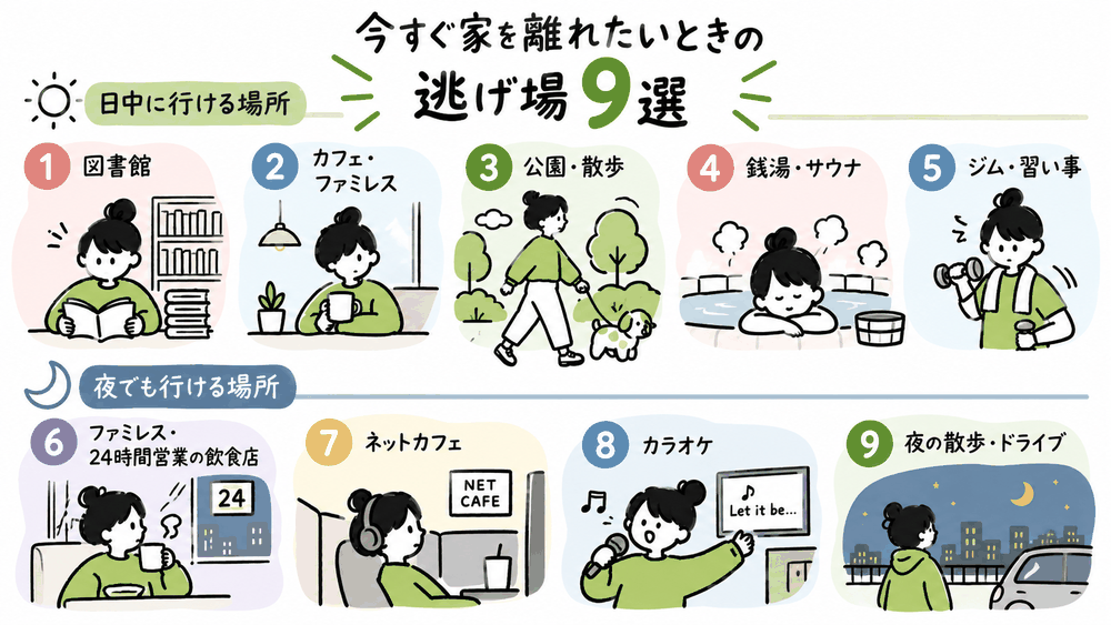 今すぐ家を離れたいときの逃げ場9選