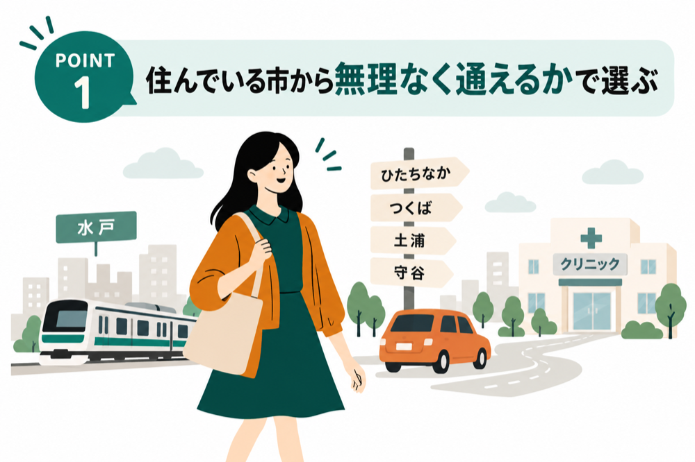 住んでいる市から無理なく通えるかで選ぶ